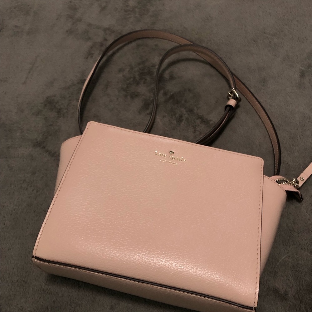 kate spade Blush Pink Leather Crossbody with Brown Strap